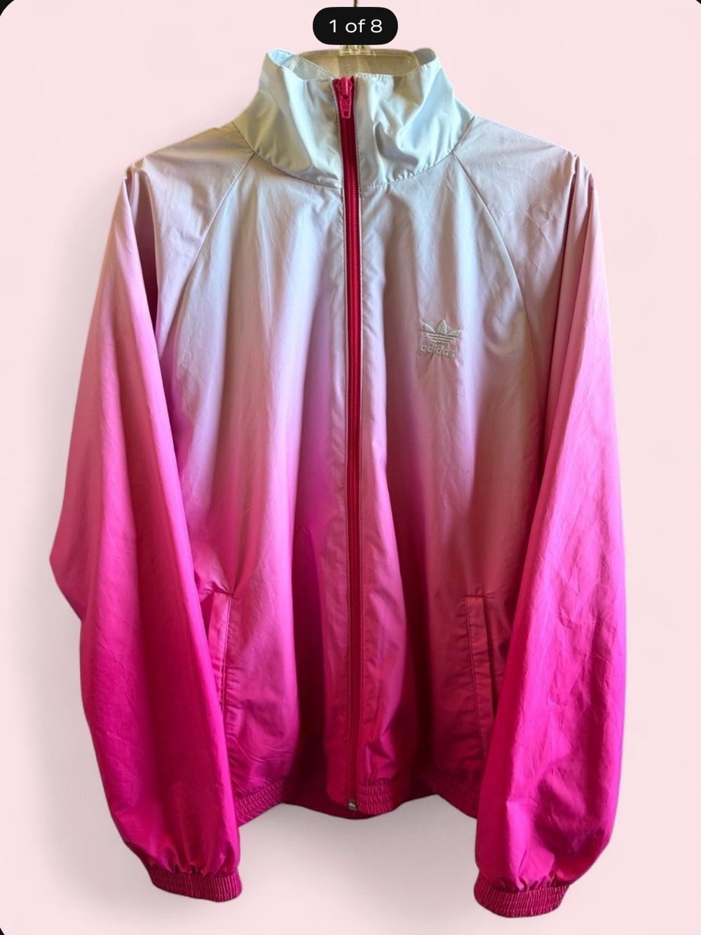 Adidas Pink Ombre Windbreaker Jacket